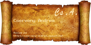 Cserveny Andrea névjegykártya