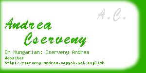 andrea cserveny business card